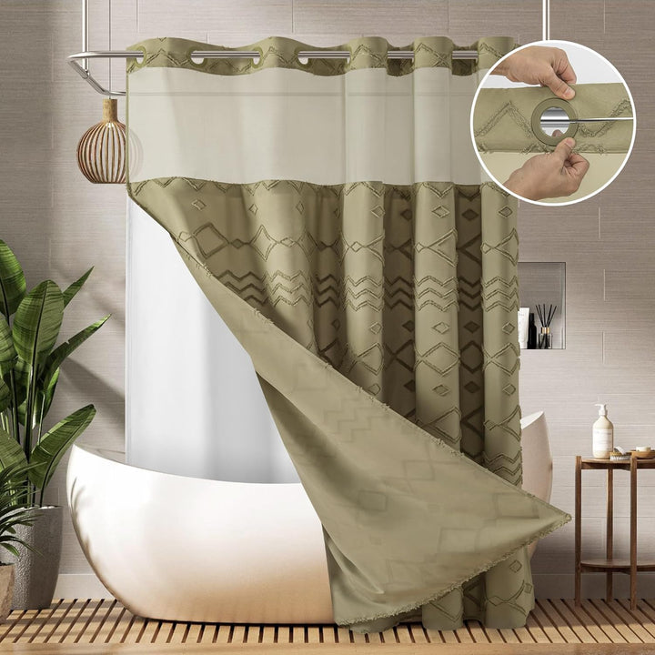 Textured Geometric Shower Curtain Stornfield