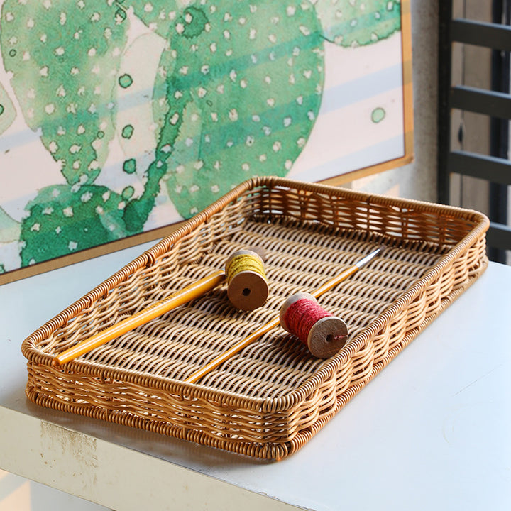 Unisex Rectangular Serving Basket made of handwoven natural material Stornfield