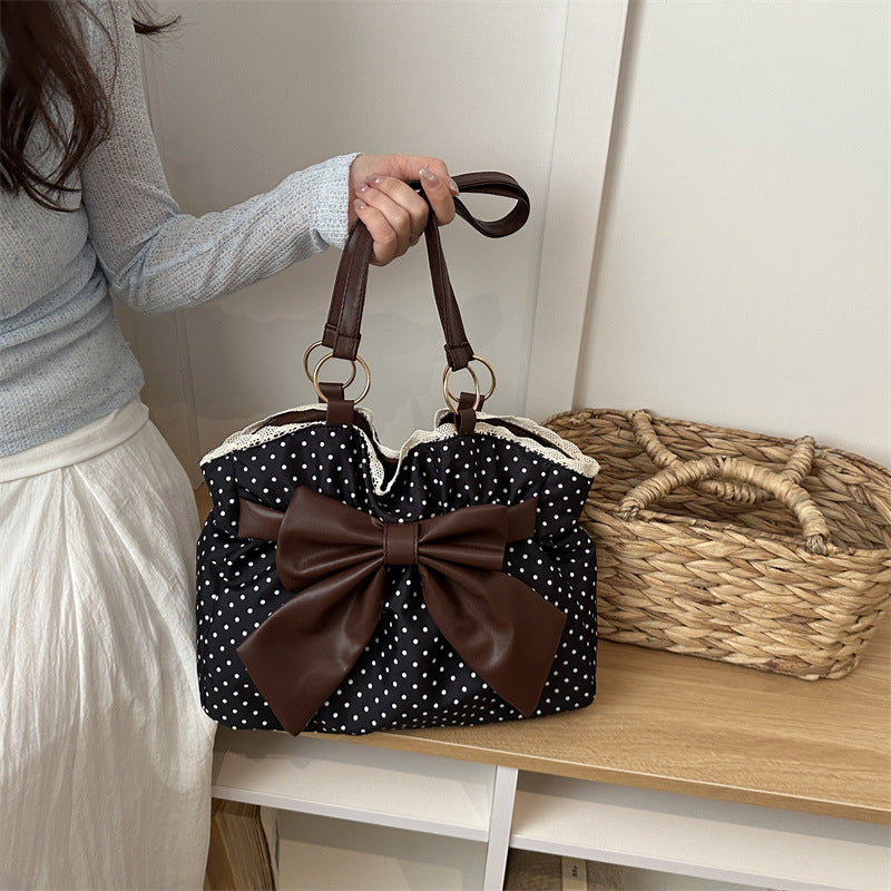 WoCharming Polka Dot Bow Tote Bag Stornfield