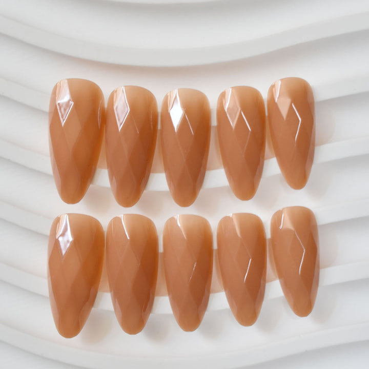 Premium Glossy Diamond-Shaped Press-On Nails Stornfield