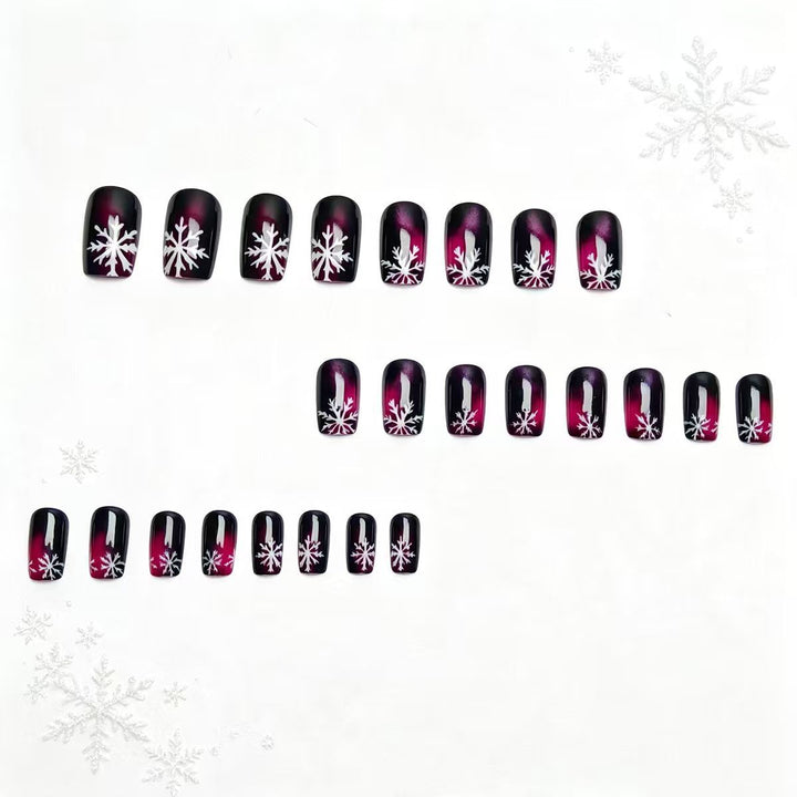 Artificial nails with festive snowflake design Stornfield