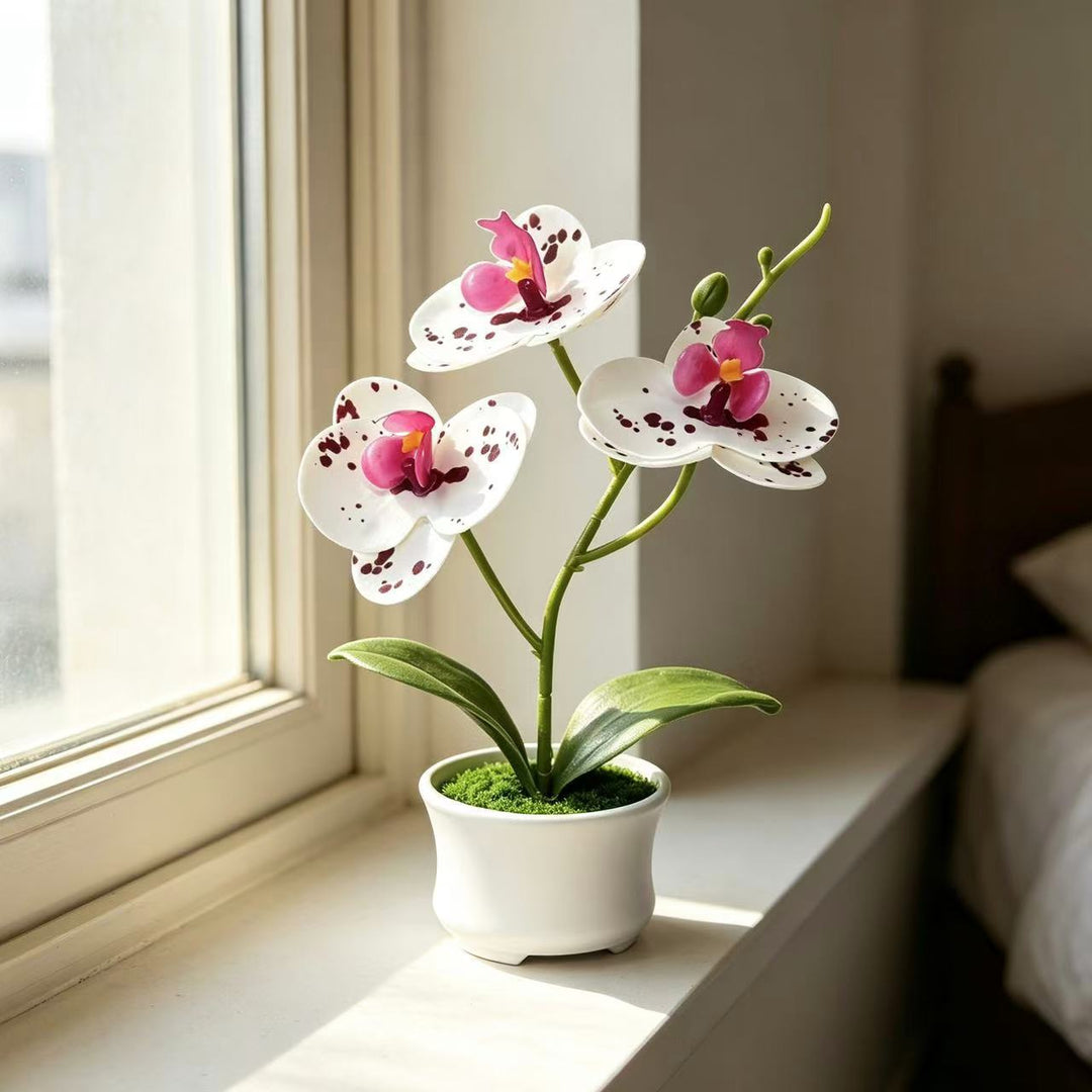 Artificial Orchid Plant for Indoor Home and Office Decor