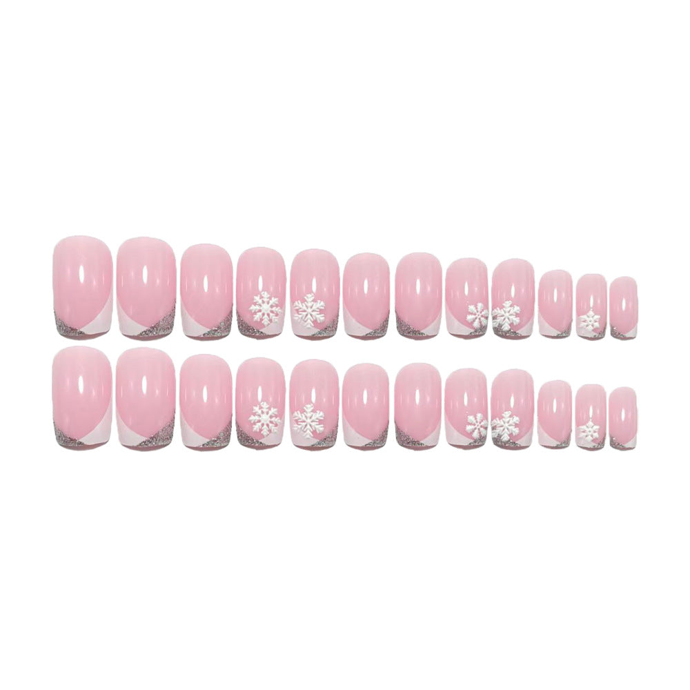 Elegant artificial nails with snowflake design Stornfield