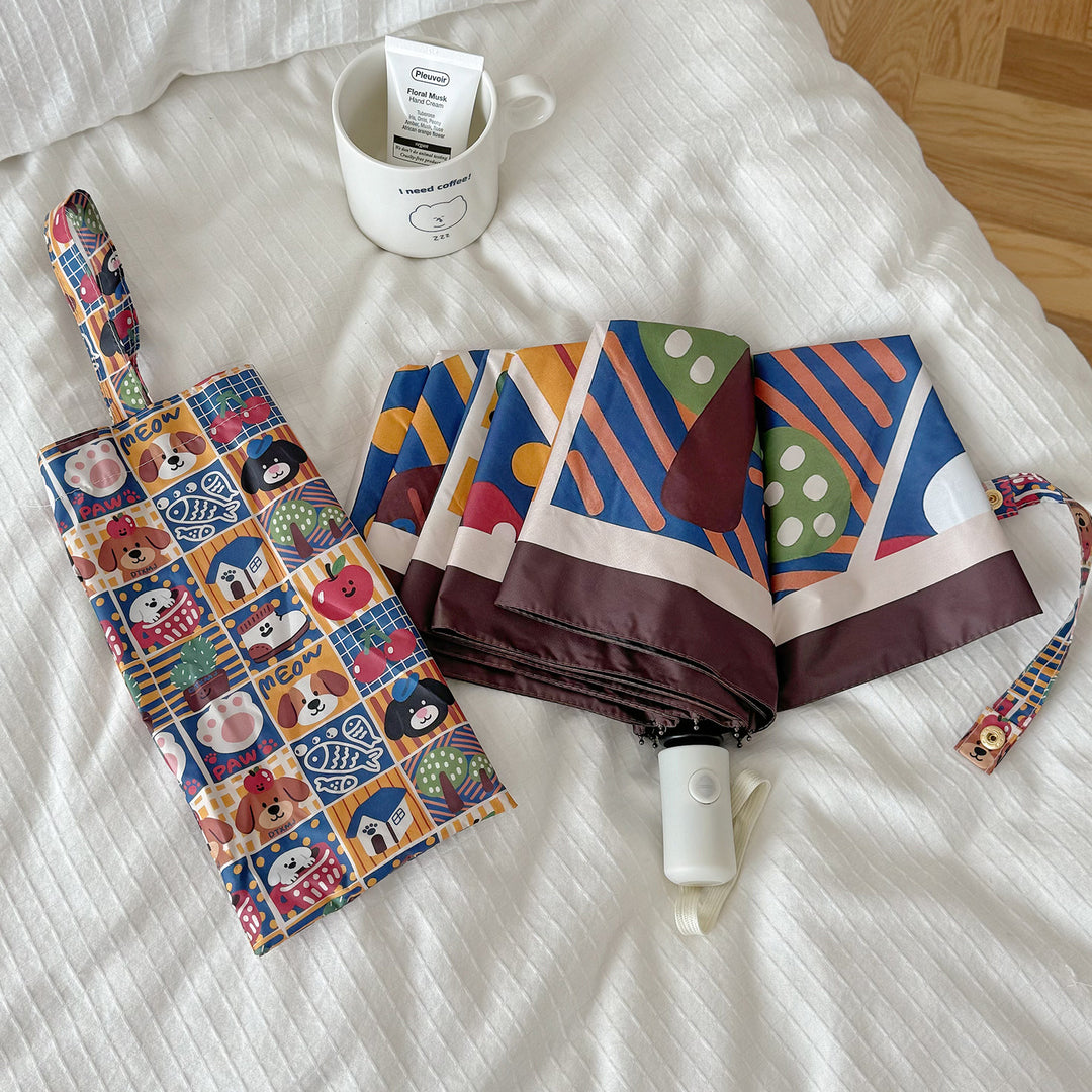 Ladies Foldable Umbrella with Playful Animal Designs Stornfield