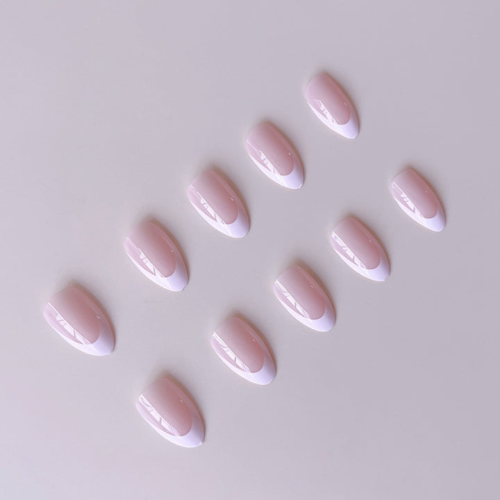 Artificial nail set with elegant French design and trendy accents Stornfield