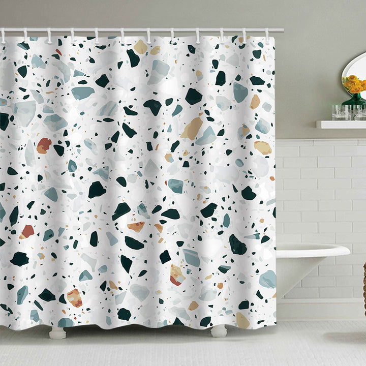 Stylish Terrazzo Print Shower Curtain Stornfield