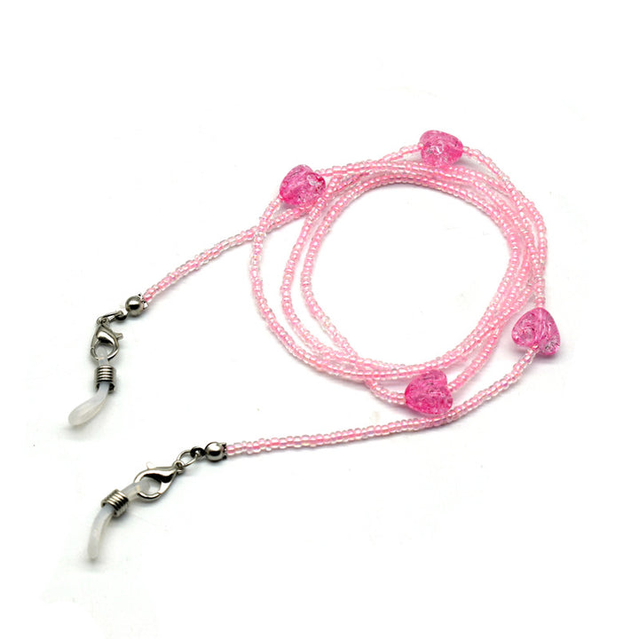 Heart-Embellished Beaded Eyewear Chain Stornfield