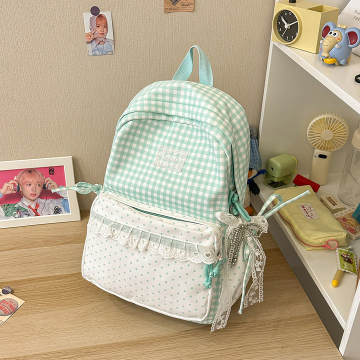 Stylish Gingham Patterned Backpack Stornfield