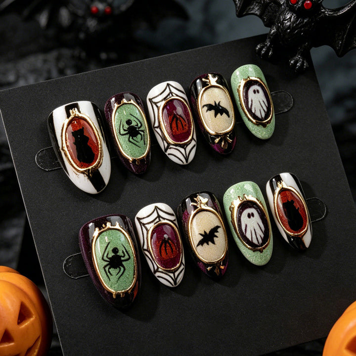 Thematic Gothic Halloween Press-On Nails