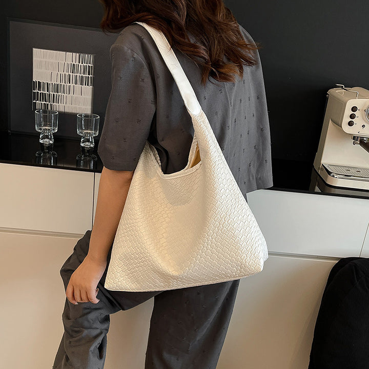 Sleek Textured Leather Hobo Handbag Stornfield