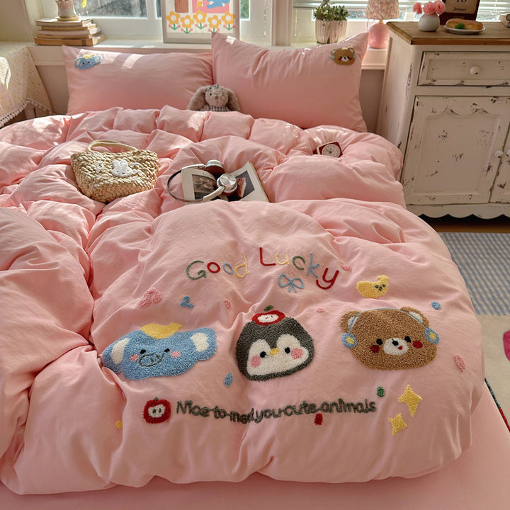 Children's Playful Animal-Themed Bedding Set