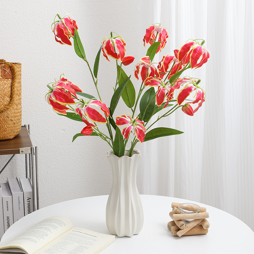 Artificial orchid bouquet with vibrant blooms and fine details
