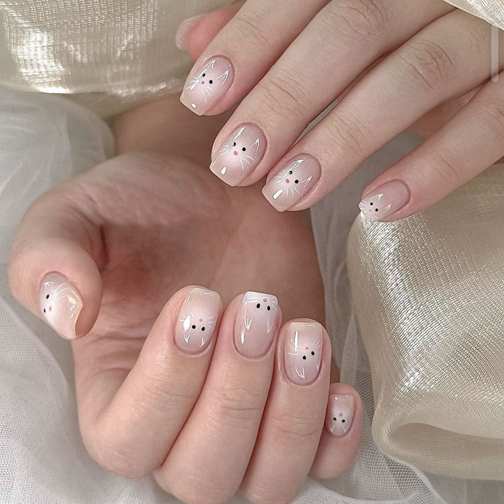 Artificial nails with elegant ombre effect and glitter coating Stornfield
