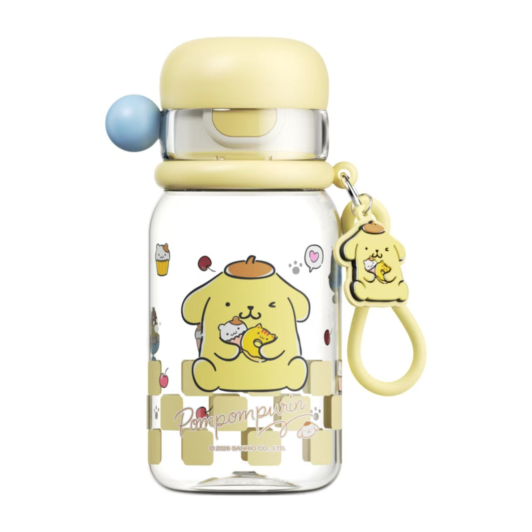 Ladies drinking bottle with practical silicone drinking straw and cute Stornfield motif