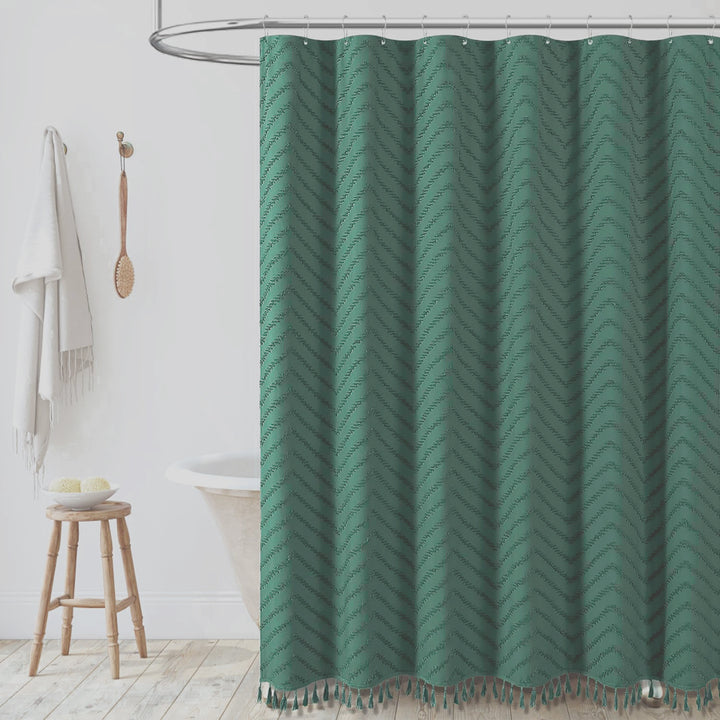 Textured Geometric Shower Curtain Stornfield