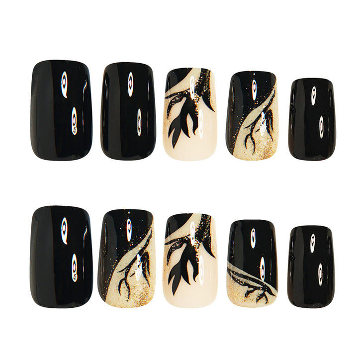 Glamorous Artistic Press-On Nails with Elegant Design Stornfield