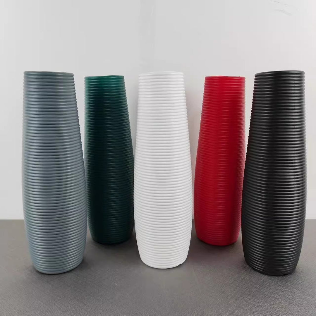 Modern Ribbed Decorative Vase Stornfeild