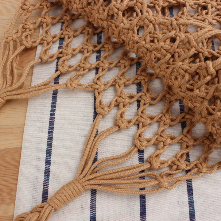 Mesh tote bag made of handcrafted natural material with unique pattern Stornfield