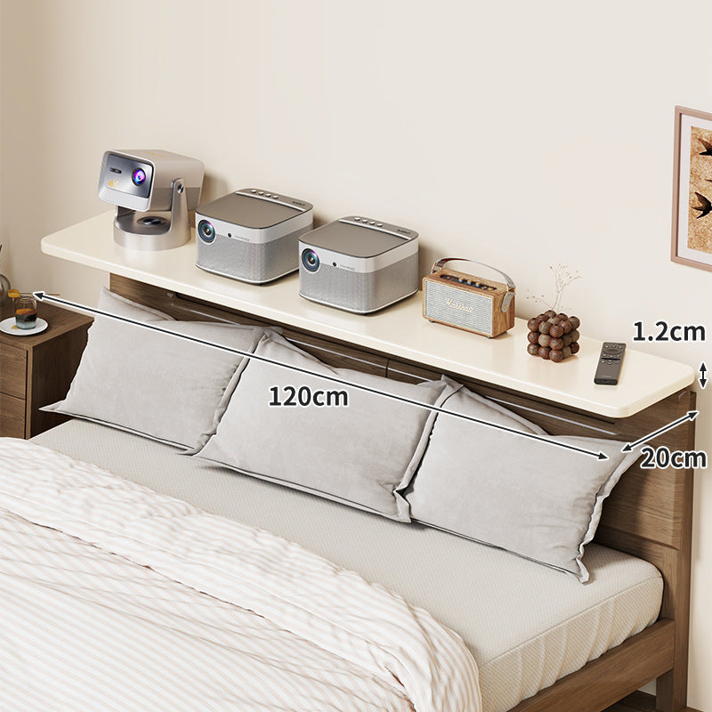 Slim Wall-Mounted Floating Bedside Shelf with Concealed Brackets