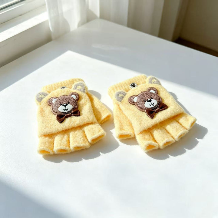 Cute Bear-Themed Fingerless Gloves Stornfield