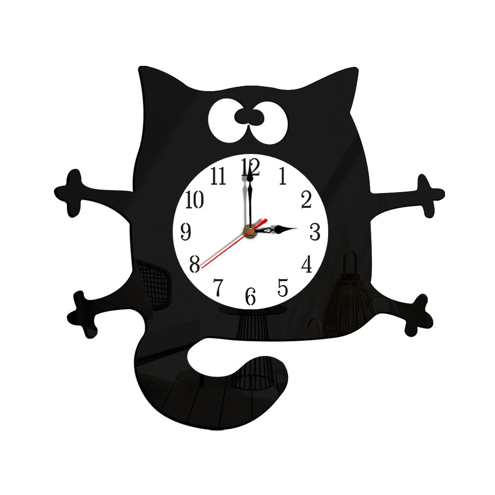 Stornfield | Silent Wall Clock Cat Decoration for Kids Room