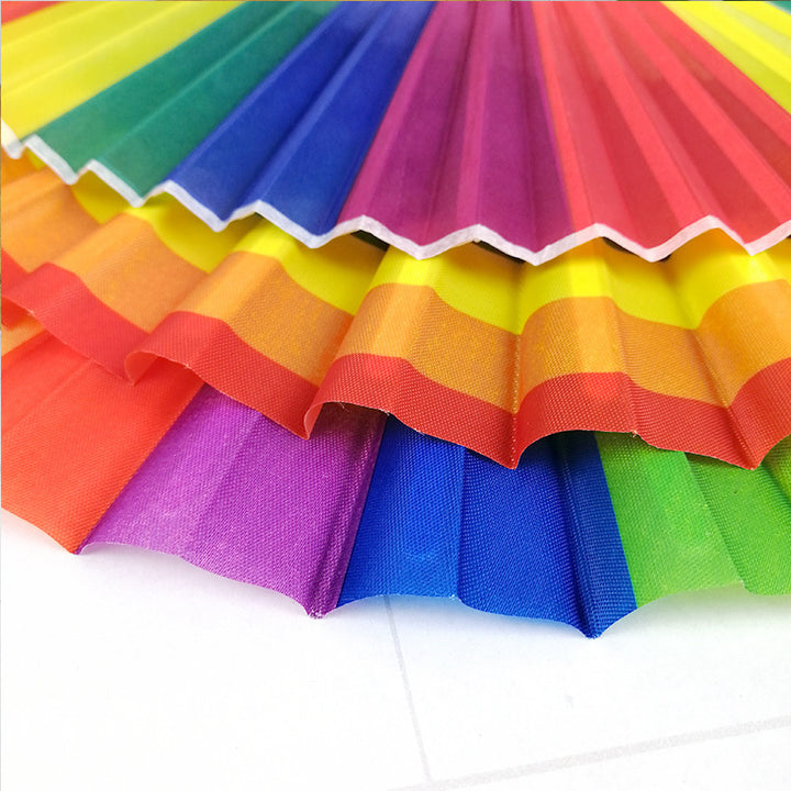 Women's colorful hand fan with artistic design Stornfield