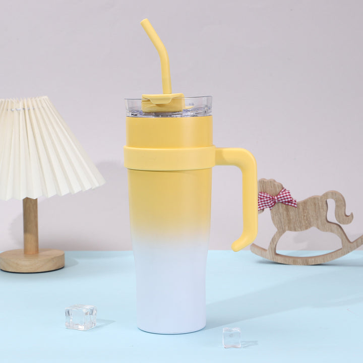 Women Insulated Mug with Plastic Handle and Integrated Straw Stornfield