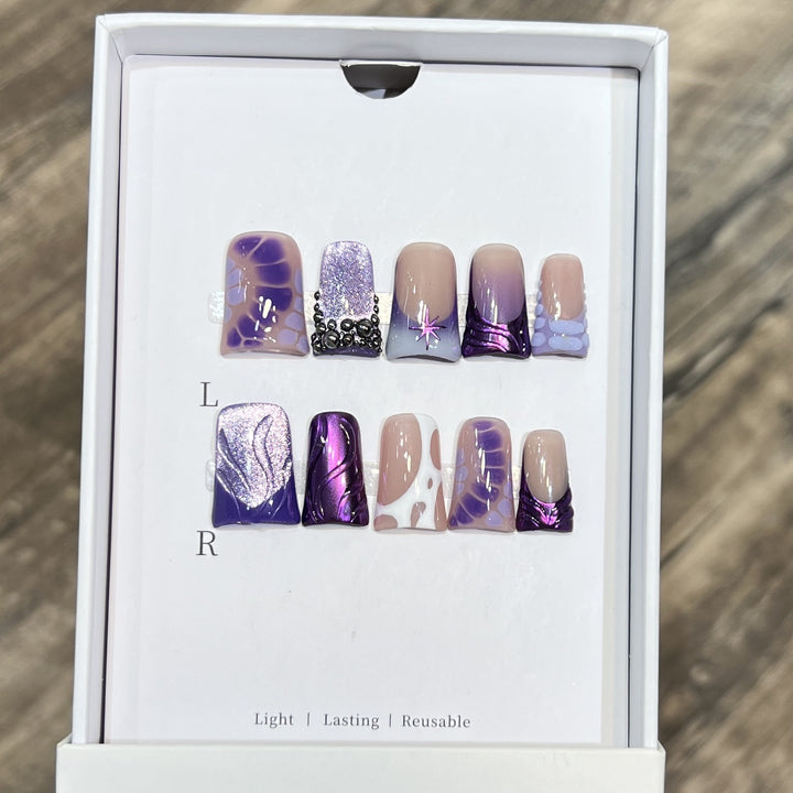 Playful Cartoon-Themed Press-On Nail Set Stornfield