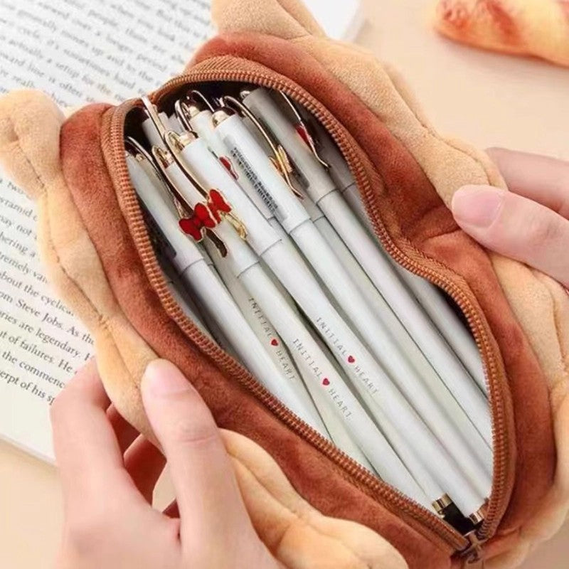 Plush Cookie-Shaped Pencil Case