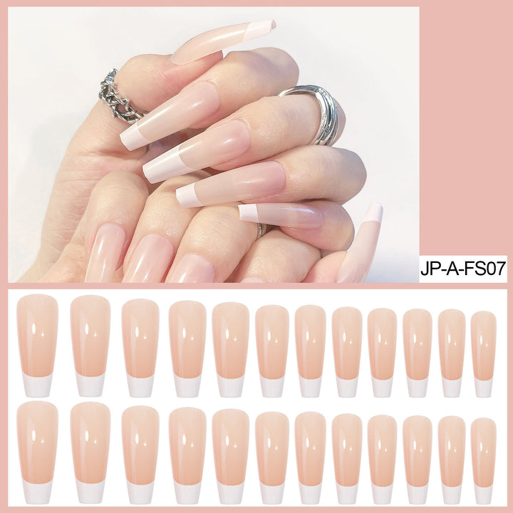 Acrylic nail set with elegant French design and high-gloss finish Stornfield