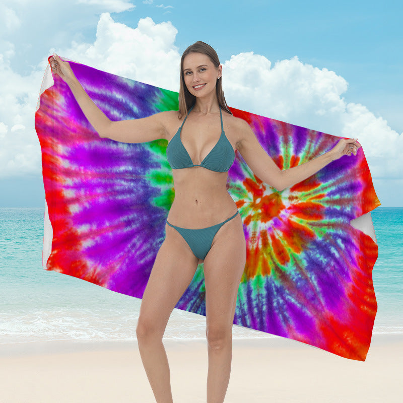 Beach towel with vibrant tropical plant motif Stornfield