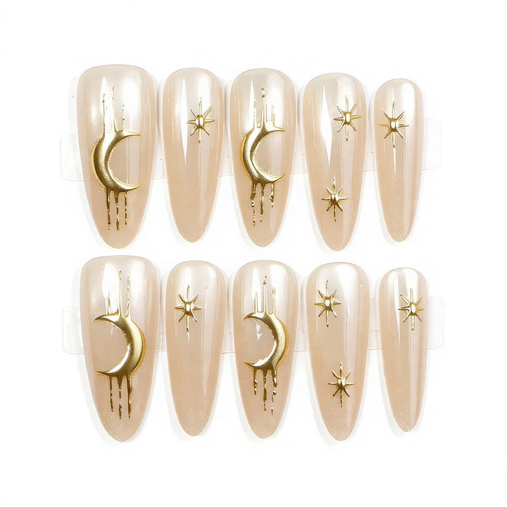 Celestial Themed Press-On Nail Art Set Stornfield
