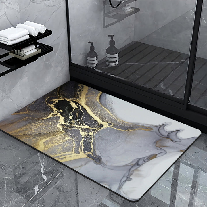 Luxury Marble-Effect Bath Mat Stornfield