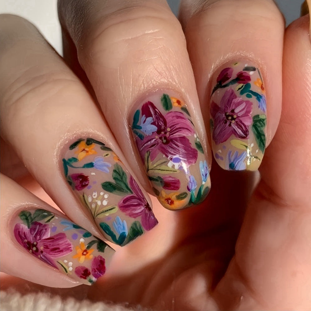 Artificial nails with floral accents Stornfield 1788541752