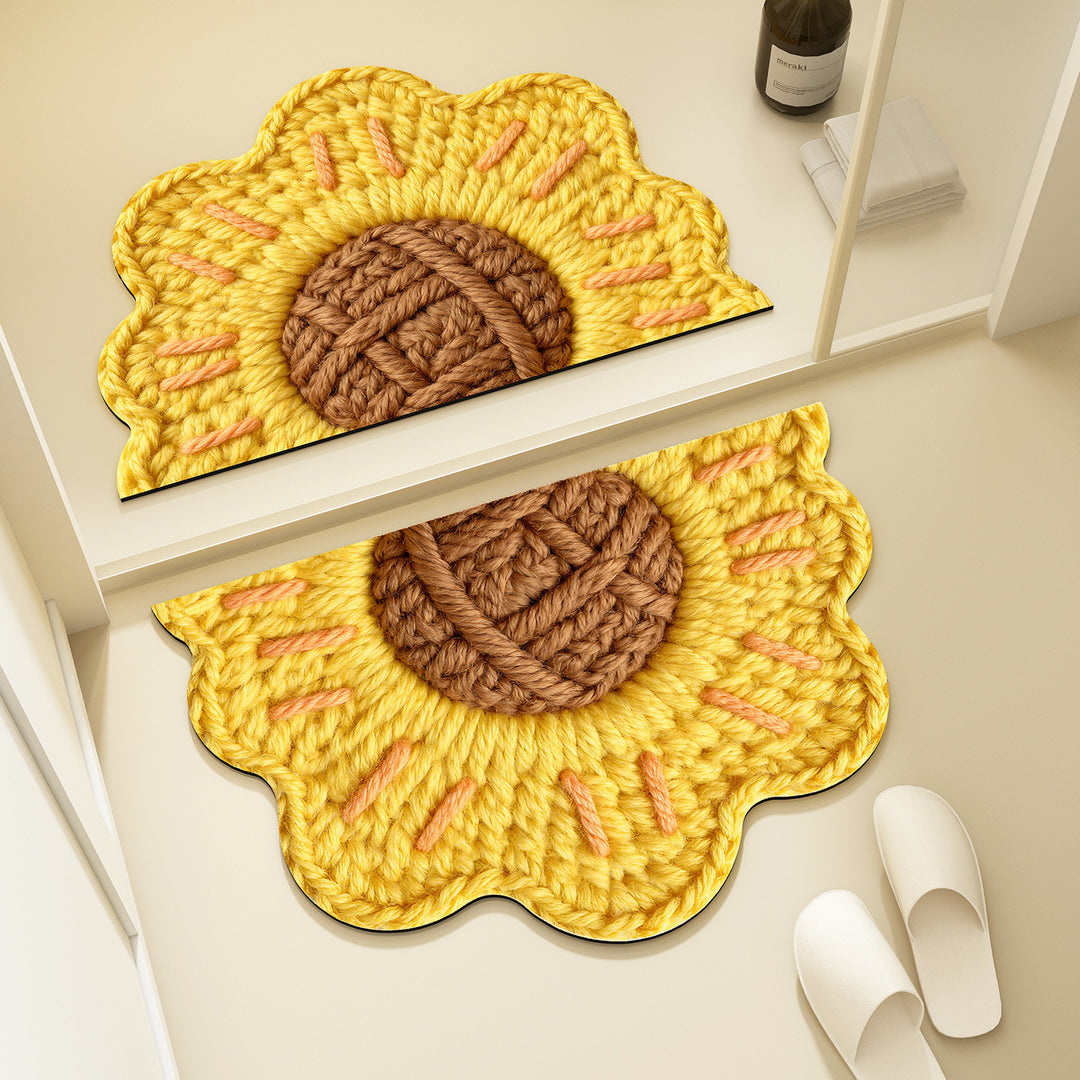 Bear-Shaped Plush Bath Mat for Bathroom