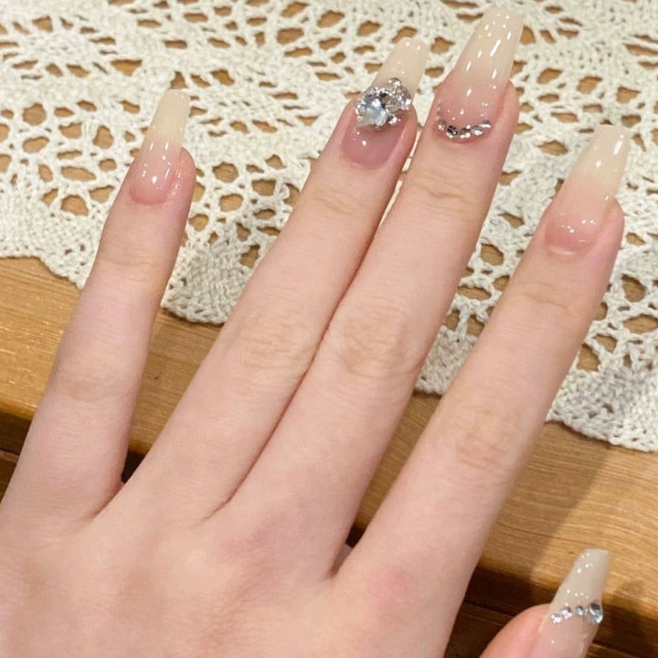 Luxurious Crystal-Embellished Press-On Nail Art Stornfield