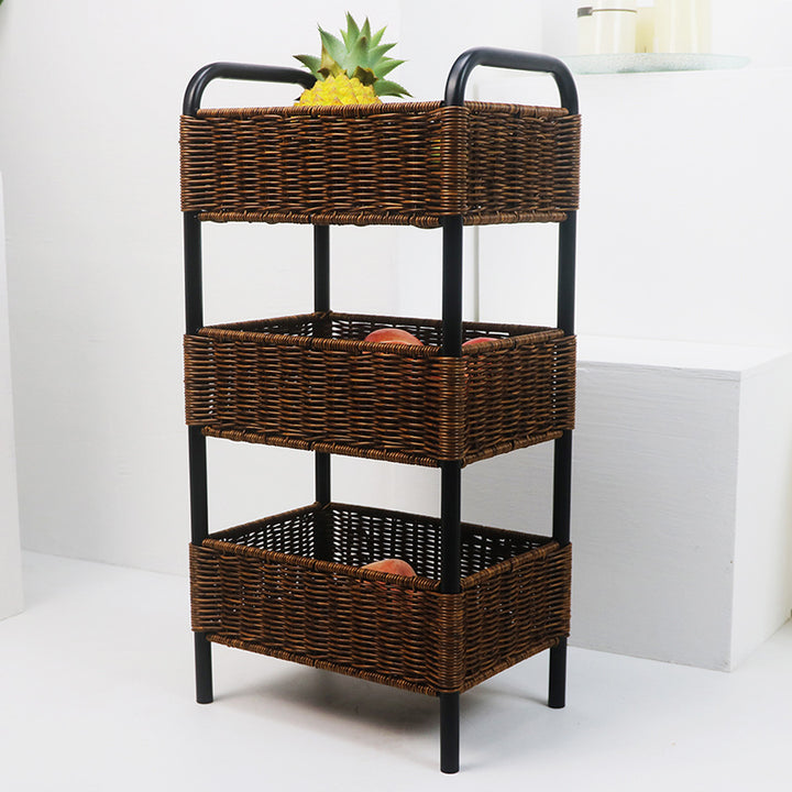 Multi-Tier Woven Storage Organizer with Metal Frame Stornfield