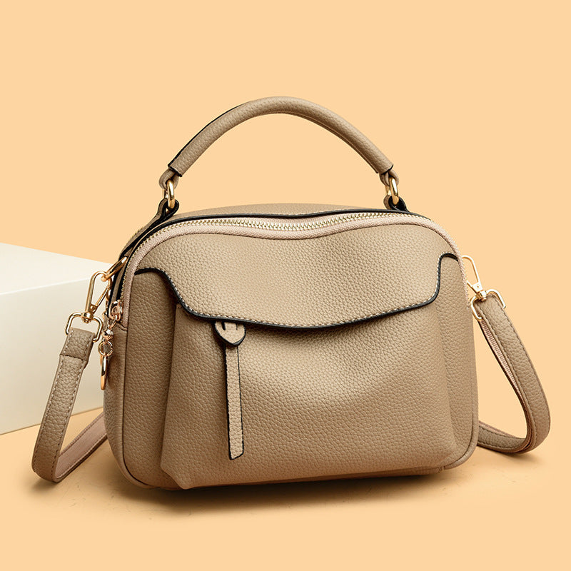 Classic Textured Leather Crossbody Bag