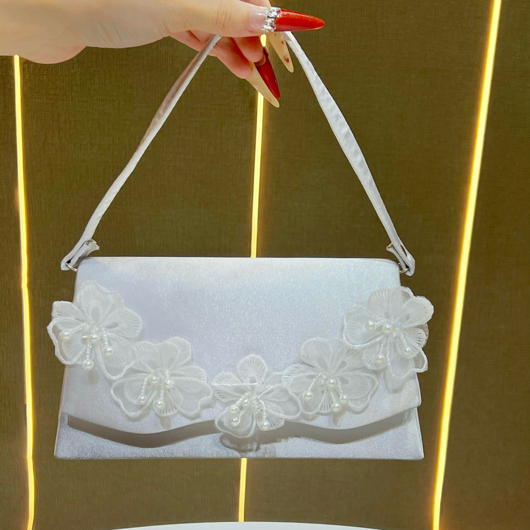 Floral-Accented Evening Handbag