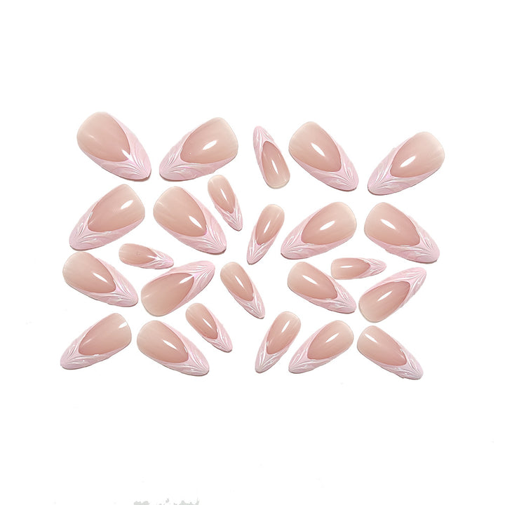 Artificial nails in elegant stiletto design with holographic accents Stornfield