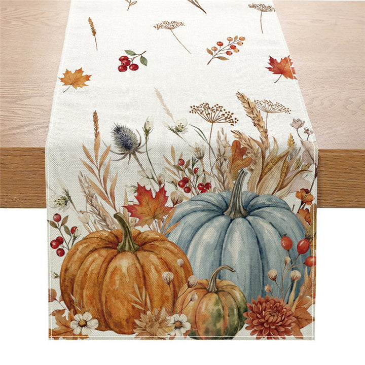 Autumn Football Print Cotton-Linen Table Runner