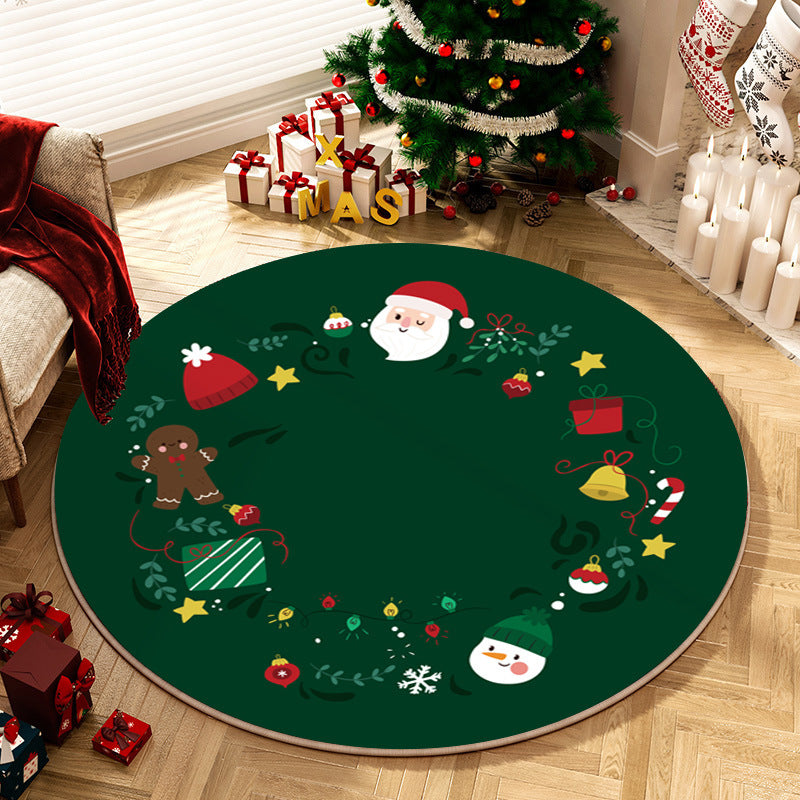 Christmas-Themed Round Area Rug