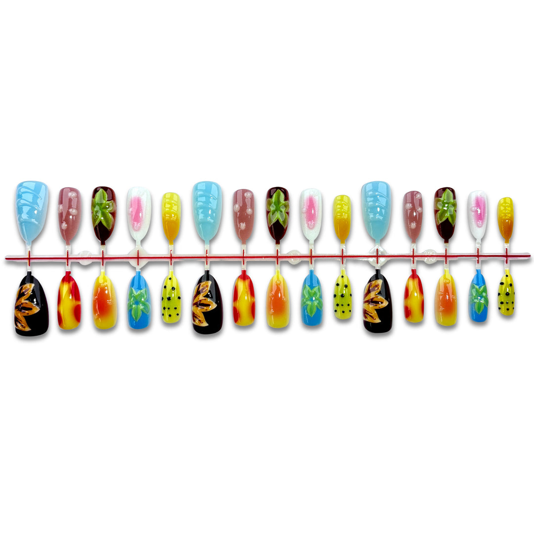 Artistic Multi-Design Press-On Nail Set