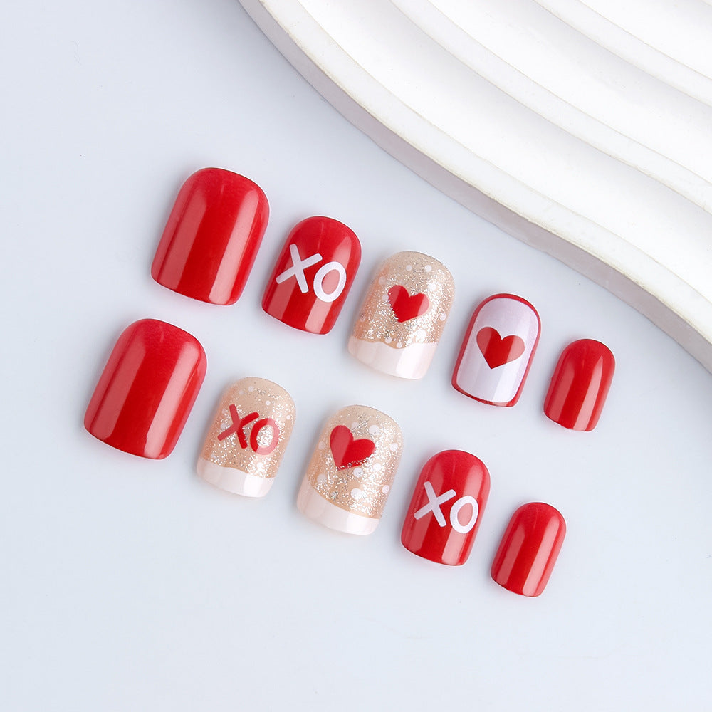 Romantic Heart-themed Nail Art Set Stornfield