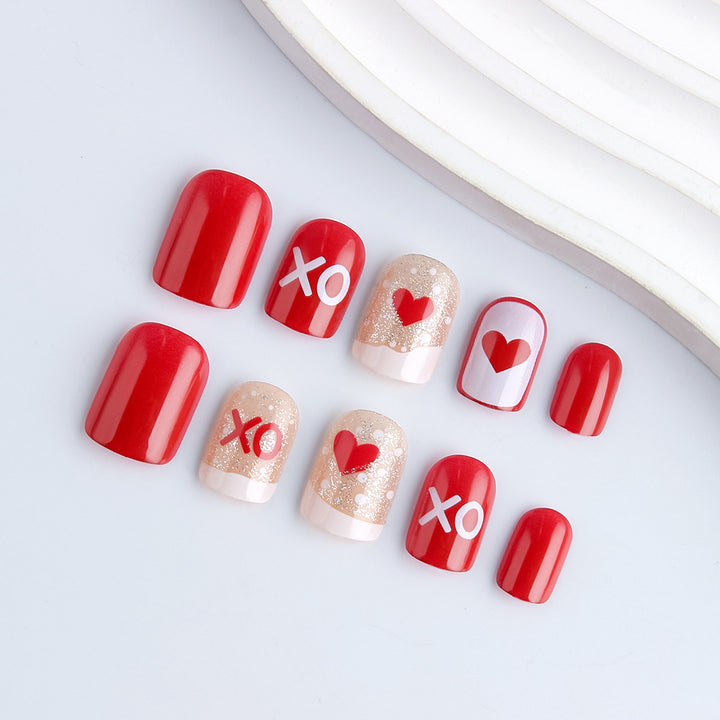 Romantic Heart-themed Nail Art Set Stornfield