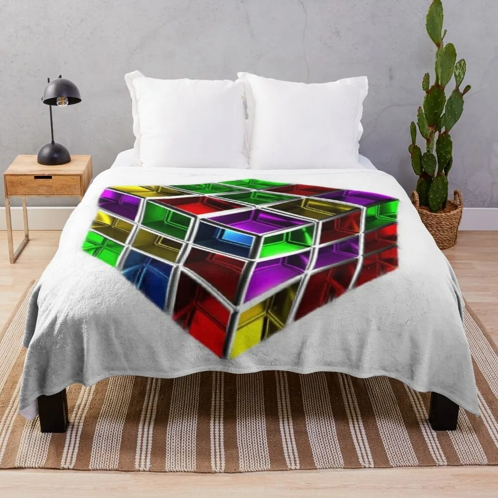 Contemporary Graphic Print Fleece Blanket