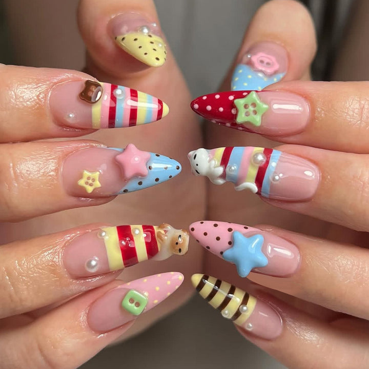 Whimsical Cartoon-Inspired 3D Nail Art Extensions Stornfield