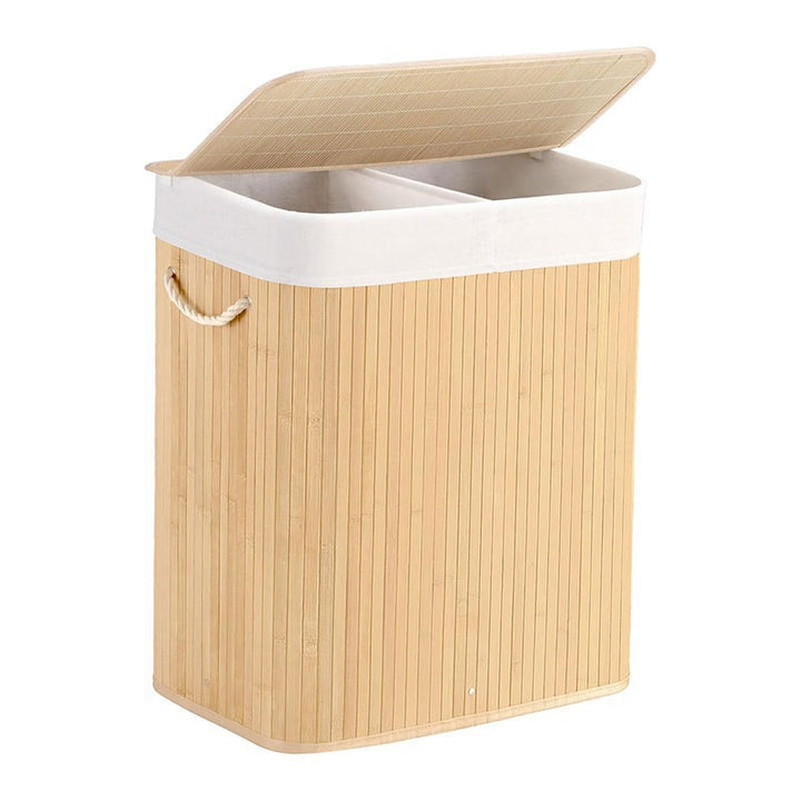 Large laundry basket with two compartments and removable lid Stornfield