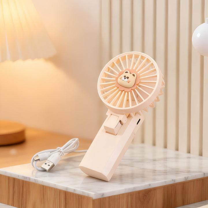 Women's Portable Mini Handheld Fan with Cute Lion Design Stornfield