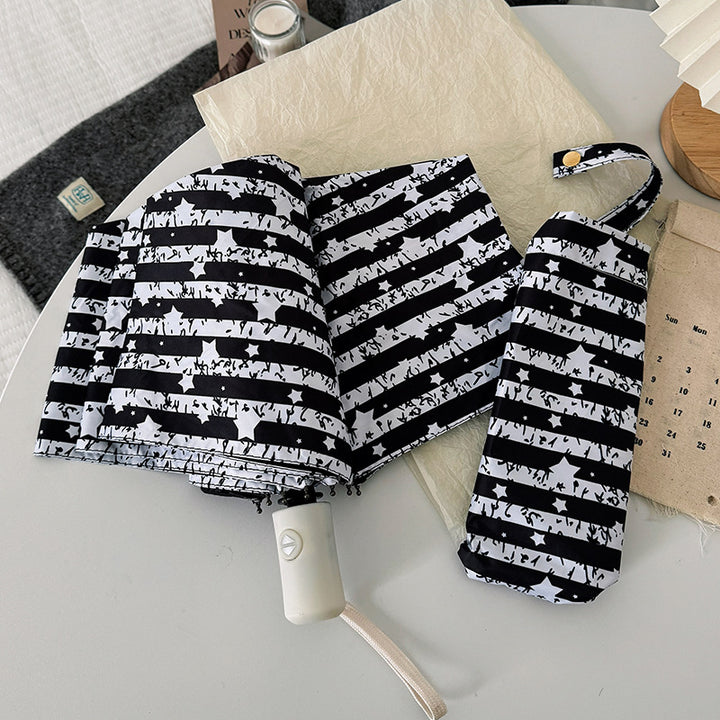 Women Foldable Umbrella with Stylish Stripe Pattern Stornfield